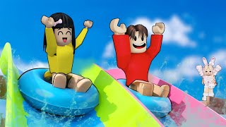 Yuta Mio Dan Baby Celine Naik Perosotan Paling Tinggi Di Waterpark  ROBLOX [upl. by Corly829]