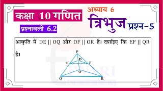 NCERT Solutions for Class 10 Maths Chapter 6 Exercise 62 Question 5 त्रिभुज in Hindi Medium [upl. by Elga]