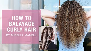 How To Balayage Curly Hair  Professional Stylist Hair Color Tutorial  Kenra Color [upl. by Avi159]