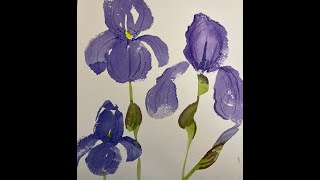 Loose Irises in watercolor [upl. by Ontine]