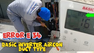 ERROR E 34 BASIC AIRCON DUCT TYPE Basic aircon error code E 34 0505265874 [upl. by Eveineg]