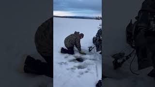 Ice fishing big lake alaska [upl. by Feirahs]