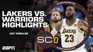 Lakers vs Warriors comes down to the final seconds in 2OT HIGHLIGHTS  SportsCenter [upl. by Sices925]