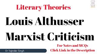 Louis Althusser Marxist Criticism  Literary Theory  NTA NET PGT English [upl. by Trammel934]