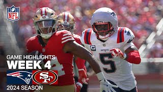 New England Patriots vs San Francsico 49ers  2024 Week 4 Game Highlights [upl. by Ailyt]