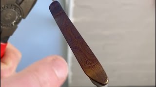 Making a Timascus Folding Knife Pocket Clip and Flame Anodizing It  iMamba [upl. by Aholla]