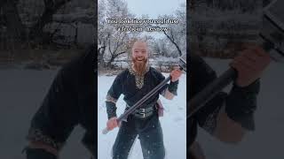 Come frolic in the snow ☺️🤝🏻⚒️ vikings dance frolic snow [upl. by Drofliw]