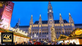 VIENNA CHRISTMAS MARKET 4K WALKING TOUR [upl. by Xuagram]