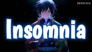 Nightcore  Insomnia Lyrics [upl. by Farl]