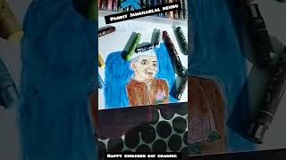 Easy drawing oilcolors happy children day drawing  pandit Jawaharlal Nehru art shortvideo [upl. by Aneez684]