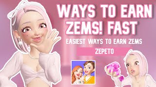 Ways to earn Zems 💎 FAST and EASY  Zepeto  Tutorial [upl. by Eehsar]