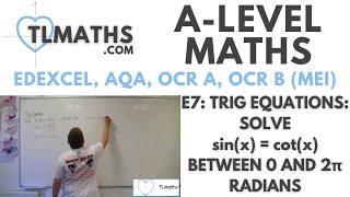 ALevel Maths E756 Trig Equations Solve sinx  cotx between 0 and 2π radians [upl. by Syah]