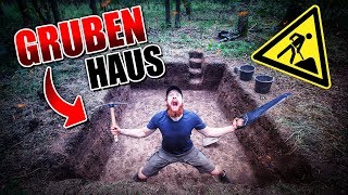 GRUBENHAUS Bushcraft Shelter 001  Lagerbau  Outdoor Bushcraft Camp  Fritz Meinecke [upl. by Eiahpets]