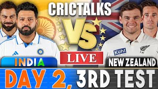 Live IND Vs NZ 3rd Test  Day 2 Mumbai  Live Scores amp Commentary  India vs New Zealand [upl. by Isborne]