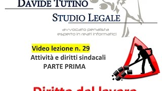 Diritto del lavoro  Video Lezione n 29 Attività e diritti sindacali 1 [upl. by Beck61]