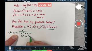 Mod p Irreducibility Test Example Quartic Polynomial is Irreducible over the Rationals ℚ [upl. by Erait928]