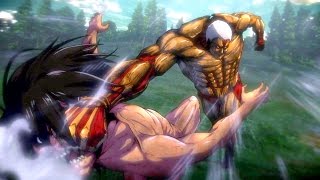 Eren Titan form vs The Armored Titan amp ARMY of Titans Boss Battle  ATTACK ON TITAN [upl. by Uird351]