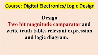 Design of 2 bit comparator [upl. by Keram]