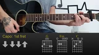 Paris Jackson  eyelids ft Andy Hull  Easy Guitar Lesson Tutorial with ChordsTab and Rhythm [upl. by Sklar]