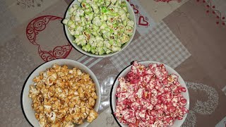 اسهل طريقة لعمل الفشار الملون بتلات نكهاتpopcorn sucré coloré [upl. by Naeerb]