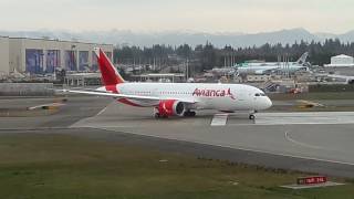 500th 787 Delivery Flight for Avianca takeoff from KPAE [upl. by Kylander]