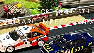 Scalextric Ford Escort Cosworth V Subaru Impreza WRX For The Fastest Lap ScalextricInMyGarage1 [upl. by Colinson671]