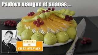 Pavlova mangue et ananas  Recette par Chef Sylvain [upl. by Trever109]