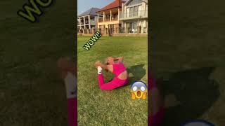 Rybka TwinssamTiktok 🌻 Extreme Flexibility  Chest Roll On The Grass [upl. by Alvinia419]