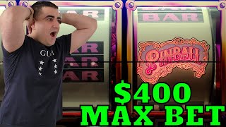 400 Max Bet amp My BIGGEST JACKPOT EVER On Pinball Slot [upl. by Currie]