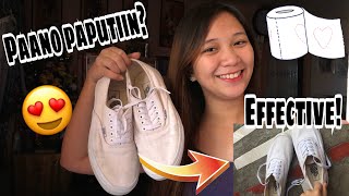 HOW TO REMOVE YELLOW STAINS ON WHITE SHOES 👟 [upl. by Hindu]