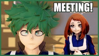 【 MMD  60fps  BNHA 】  MEETING English dub   出茶 DekuOcha  Izuku Midoriya x Ochako Uraraka [upl. by Haldes]