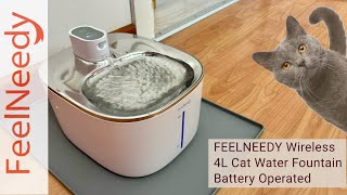 FEELNEEDY  Pets Smart Water Fountain 4L Battery Operated [upl. by Aniaj]