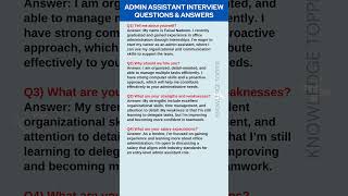 Admin Assistant Job Interview Questions and Answers  Administrative Assistant Interview [upl. by Aiuqat]