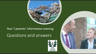 Year 7 parents information evening QampA [upl. by Gautious]