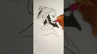 Drawing of Chhatrapati Shivaji Maharaj🙏🔱 shorts youtubeshorts viralvideo 1million [upl. by Lesser]