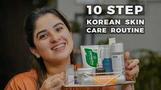 My 10 STEP KOREAN SKINCARE ROUTINE  Aparna Thomas [upl. by Kelwunn]