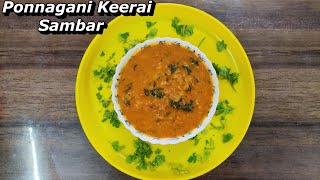 36 பொன்னாங்காணி கீரை சாம்பார்  Ponnangani Keerai Sambar  Santhis Kitchen [upl. by Ecnerrot]