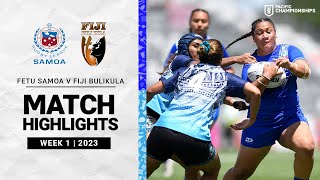 Fetu Samoa v Fiji Bulikula  Match Highlights  2023 Pacific Championships [upl. by Sharla]