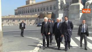 Franceschini e Raggi incontrano Mattarella alle Scuderie del Quirinale [upl. by Ettenoj]