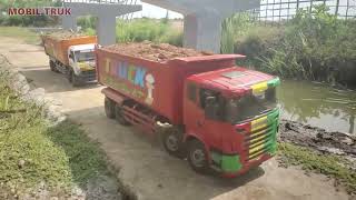 mobil mobilan anak TRONTON TRIBAL MUATAN PASIR ISUZU GIGA DUMTRUCK SCANIA RC HINO 500 [upl. by Leaffar897]