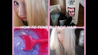 How to tone Brassy yellow hair to white blonde DIY  ATTIC ANATOMY [upl. by Gnoht350]