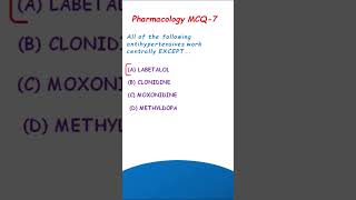 Antihypertensive  Pharmacology MCQ7 [upl. by Hollerman]