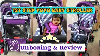 1st Step Baby Stroller Unboxing amp Review  Budget Friendly Strong amp Sturdy Pram For Baby [upl. by Skyler]