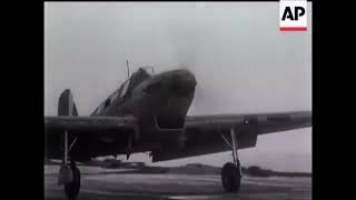 Royal Navy Fairey Fulmar operations on an aircraft carrier [upl. by Hacissej]