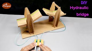 How to Make Cardboard Hydraulic Bridge at Home Easy  DIY Cardboard Hydraulic Bridge Mini Project [upl. by Ranita131]