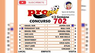 🔴✅💰Progol Media Semana 702🍀📊⚽🏆🔴 [upl. by Niotna]