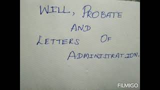 what is probate and letter of administration [upl. by Proudman]