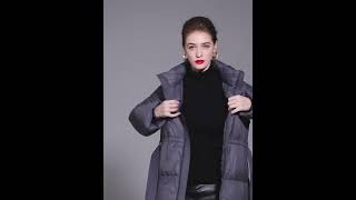 Womens lightweight padded quilted jacket long puffer clothes goose down Fleeced cloth coats 2411053 [upl. by Loleta444]