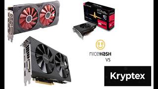 RX 570 mining  Nicehash vs Kryptex [upl. by Homer]