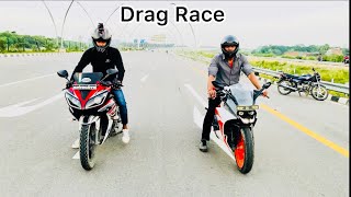 KTM RC200 VS Yamaha R15 DRAG n Street RACE HIGHWAY [upl. by Lucais960]